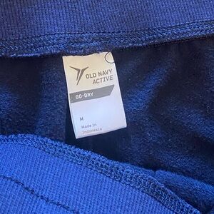 Navy blue active joggers with zipper pockets